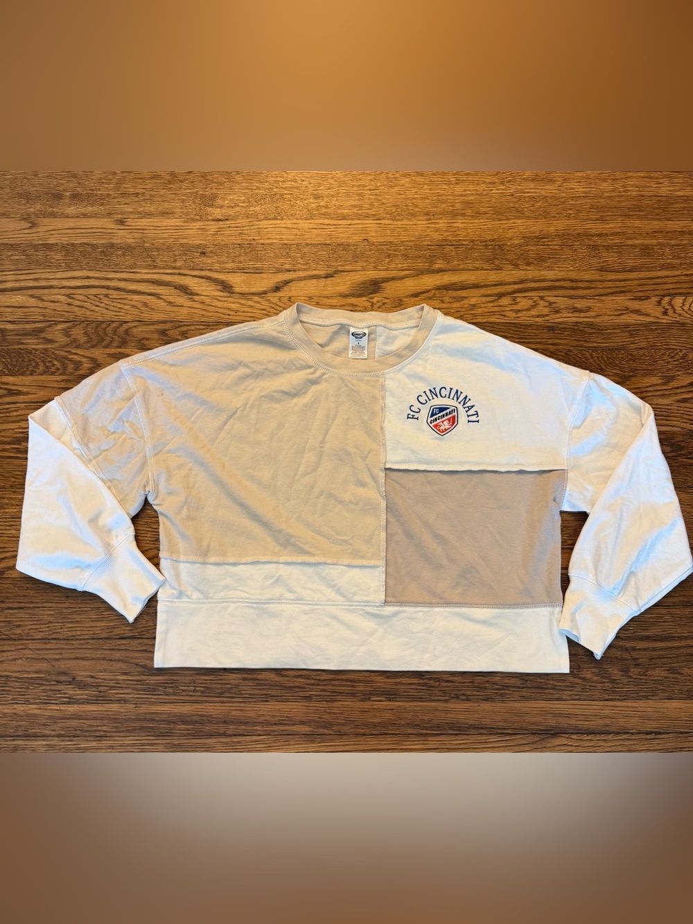 FC CINCINNATI Colorblock Long Sleeve Top - Cream & Tan